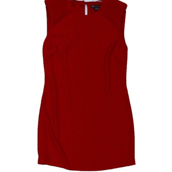 ARMANI EXCHANGE AX Bright Red Sheath Dress Size 0 Sleeveless - Picture 1 of 4